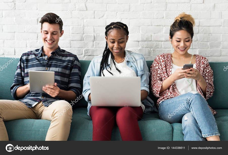 depositphotos 144336611 stock photo young people using digital devices