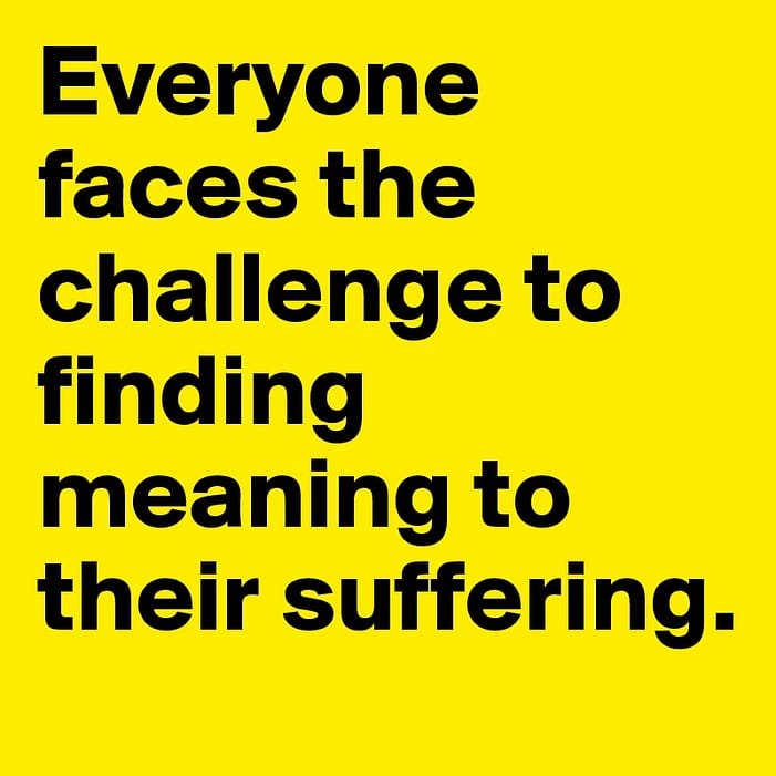 Everyone faces the challenge to finding meaning to