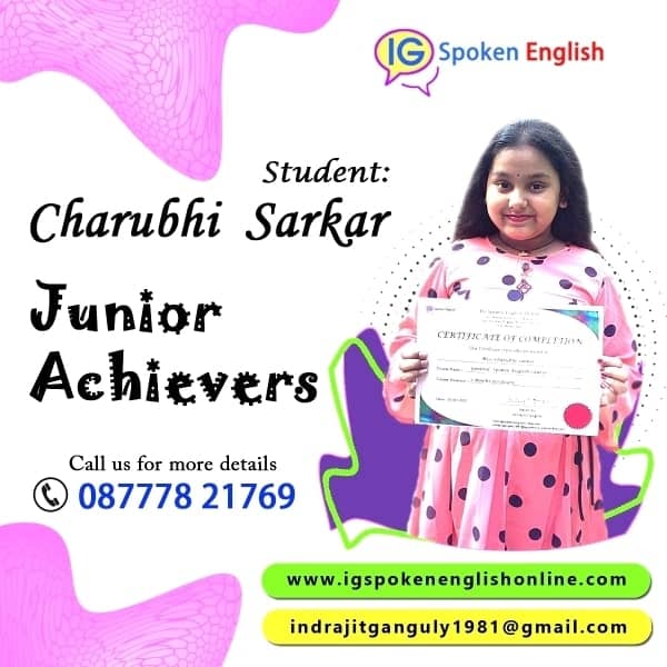 Kid completed Spoken English classes