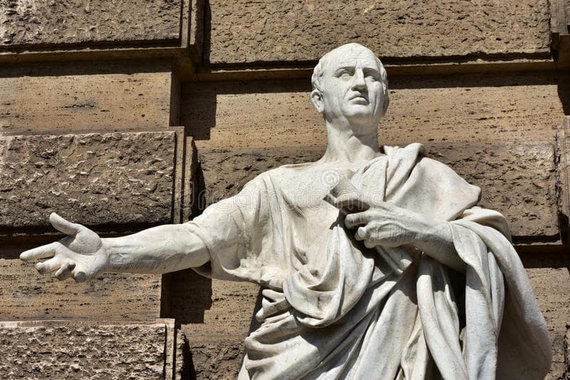 cicero greatest orator ancient rome detail marble statue front old palace justice 67836905